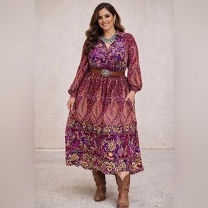 Purple Anthropologie Maxi Dress - 2x